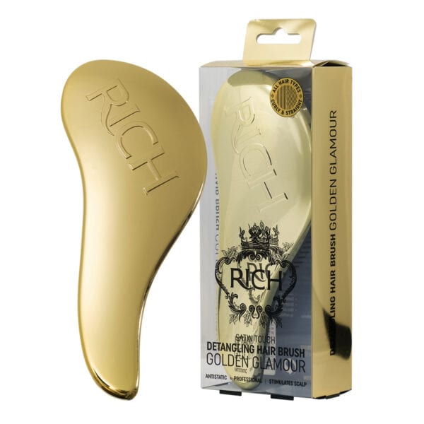 RICH Pure Luxury Satin Touch Detangling Brush Golden Metallic TOOLS AND ACCESSORIES